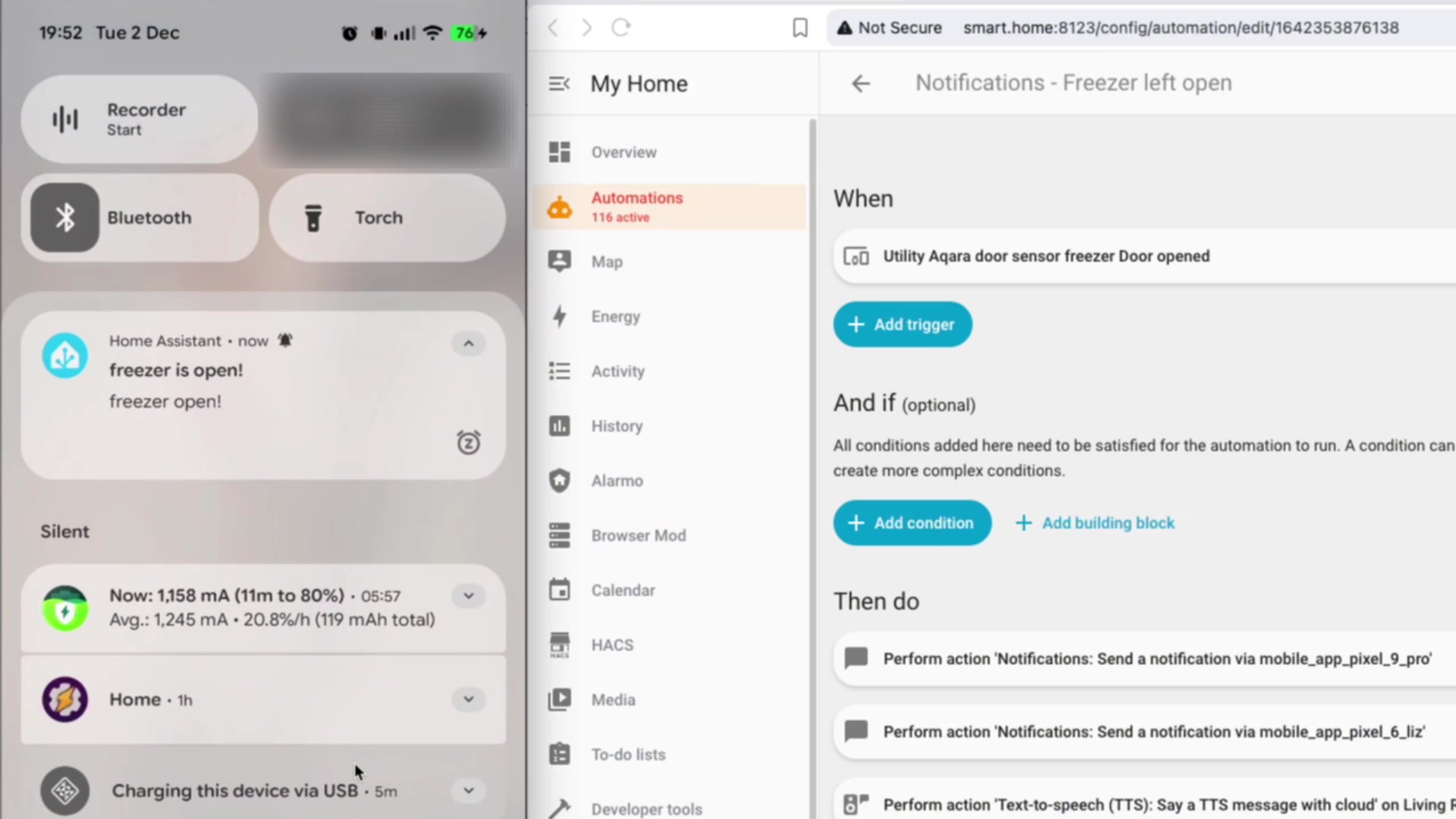 Contact Sensors and Duration Triggers demonstration at 54.0s